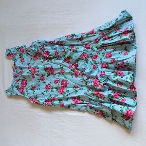 beebay rose floral blue dropped waist ruffle trim cotton sundress 4 YRS girls